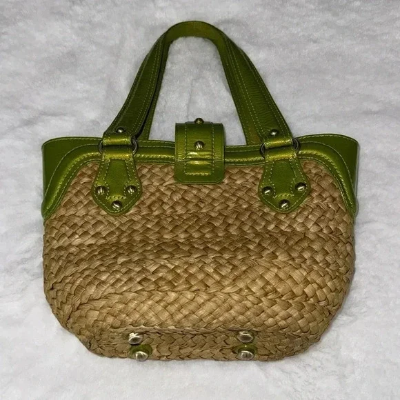 Michael Kors Green and Tan Woven Bag - Picture 8 of 14